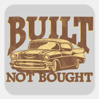 BUILT NOT BOUGHT Shoebox 57 Toolbox Square Sticker