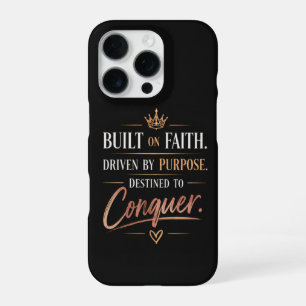 Built on Faith Driven by Purpose Motivational iPhone 16 Pro Case