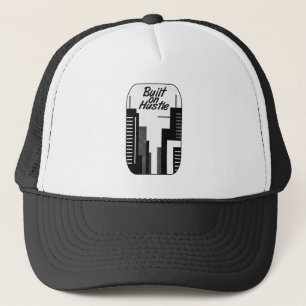 Built on Hustle City Skyline Minimalist Design Trucker Hat