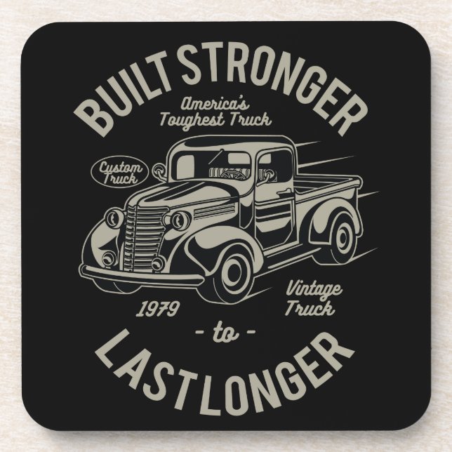 Built Stronger to Last Longer | USA Toughest Truck Coaster (Front)