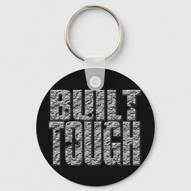 BUILT TOUGH.Hardcore Strong Muscle Man_bl rnd Keychain (Front)