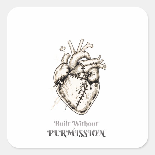 Built Without Permission  Square Sticker (Front)