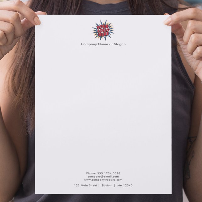 Buisness Logo Upload Modern Simple  Letterhead (Creator Uploaded)