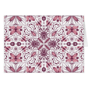 Buissons, magenta foncé et rose sur blanc