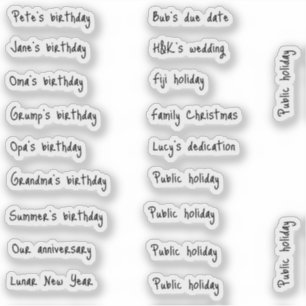 BuJo autocollants d'évènements personnalisés - pet