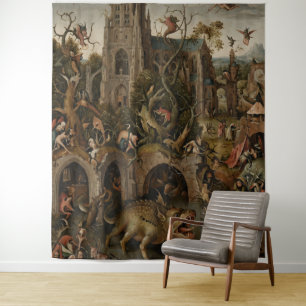 Bukavac Monster in a Demonic Landscape Tapestry