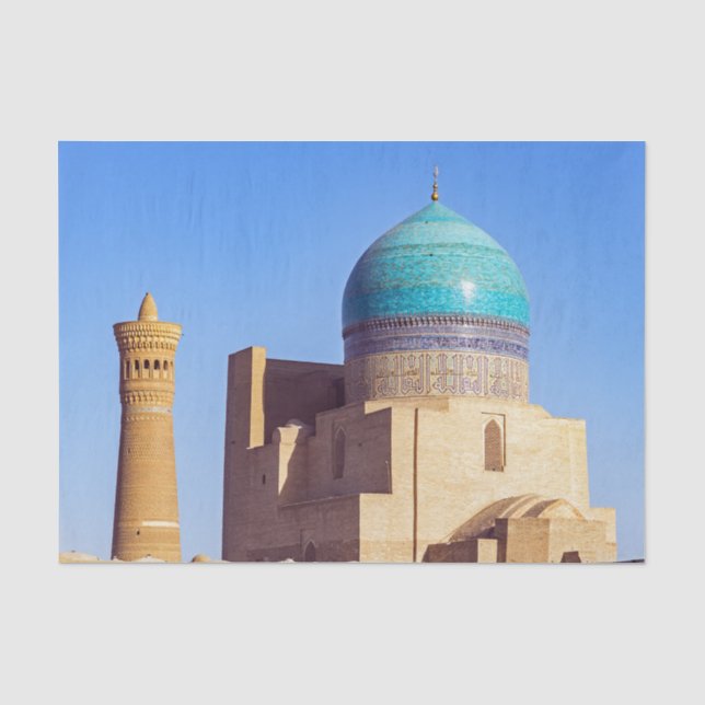 Bukhara, Uzbekistan -  Kalyan mosque Tissue Paper (Front)