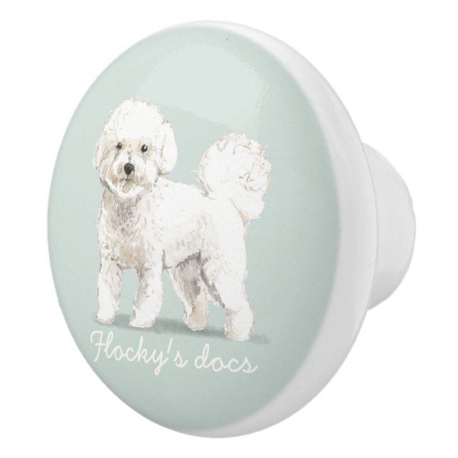 Buksi - Havanese, Maltese, Shih tzu, Bichon lovers Ceramic Knob (Right)