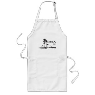 Bula Fiji Palm Tree Graphic Long Apron