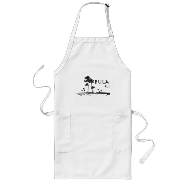Bula Fiji Palm Tree Graphic Long Apron (Front)