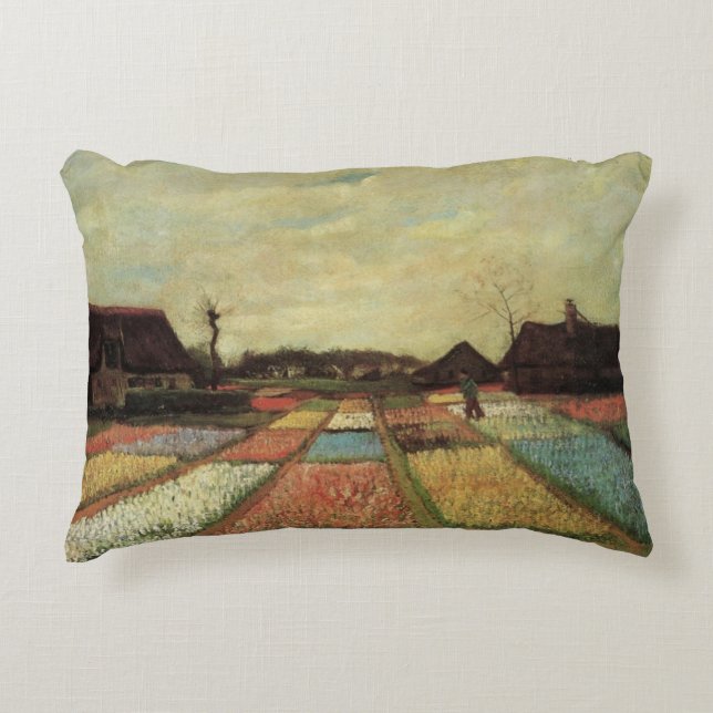 Bulb Fields by Vincent van Gogh Decorative Pillow (Front)