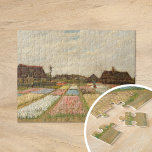 Bulb Fields | Vincent Van Gogh Jigsaw Puzzle<br><div class="desc">Bulb Fields (1883) or Flower Beds in Holland by Dutch post-impressionist artist Vincent Van Gogh. Original artwork is an oil on canvas. This is one of Van Gogh's first landscape paintings depicting a panoramic view of tulip fields in blossom. Use the design tools to add custom text or personalize the...</div>