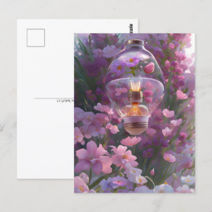 Bulb in flowers, Postcrossing Postcard