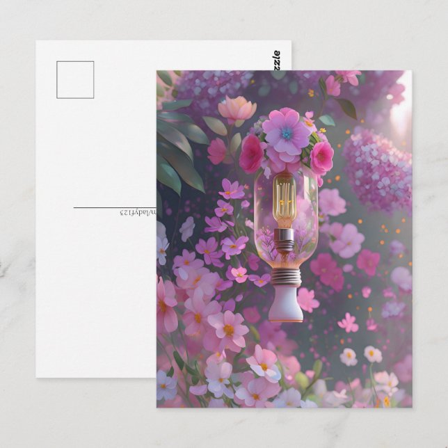 Bulb in flowers, Postcrossing Postcard (Front/Back)