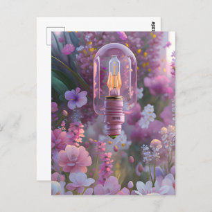 Bulb in flowers, Postcrossing Postcard
