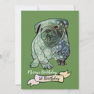 Buldog Puppy Birthday Invitation French Bulldog