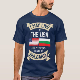 Bulgaria American Flag USA Bulgarian Roots Gifts W T-Shirt