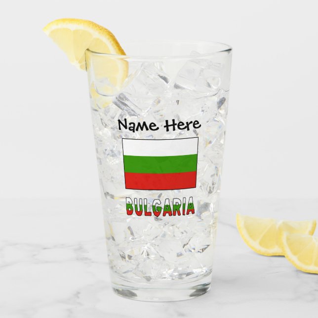 Bulgaria and Bulgarian Flag Personalized  Glass (Front Ice)