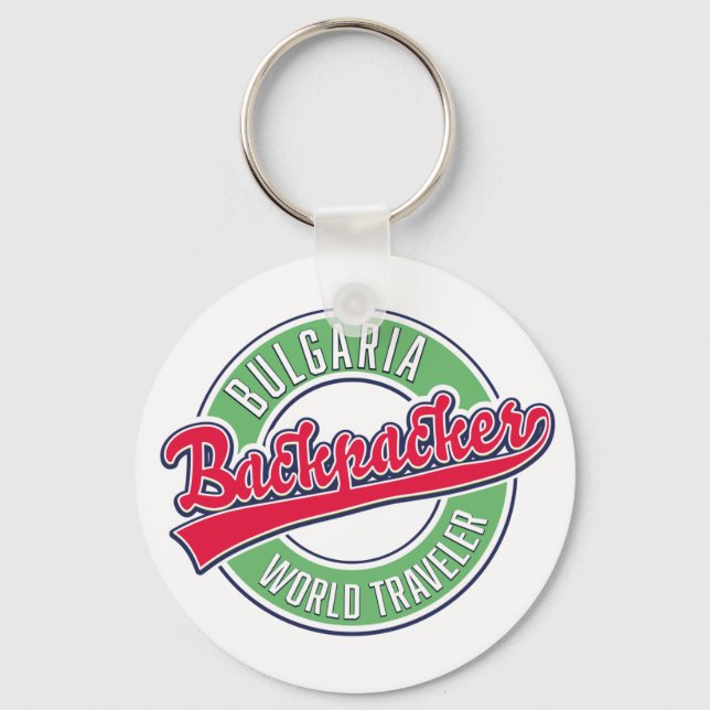 Bulgaria backpacker world traveller keychain (Front)