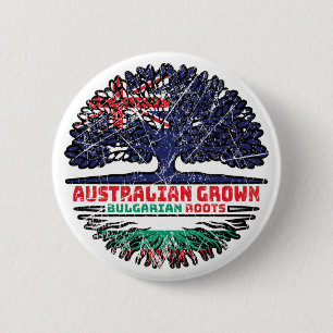 Bulgaria Bulgarian Australian Australia Tree Roots 2 Inch Round Button