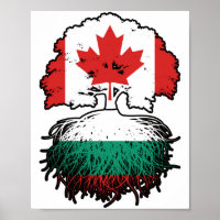 Bulgaria Bulgarian Canadian Canada Tree Roots Flag