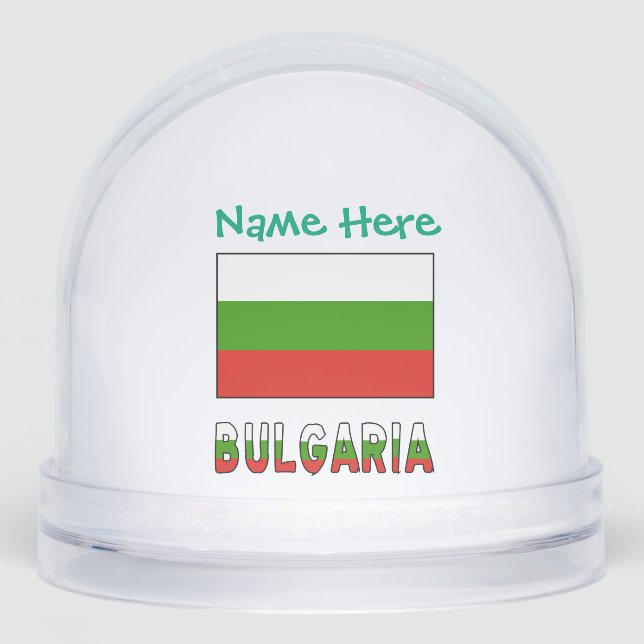 Bulgaria Bulgarian Flag Personalized  Snowglobe (Front)