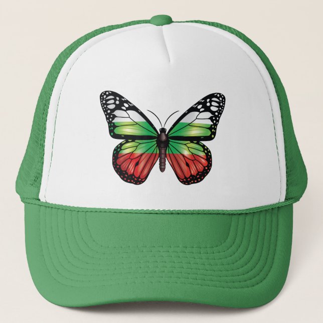 Bulgaria Butterfly Monarque Flag Trucker Hat (Front)