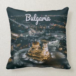 Bulgaria Capital Sofia Alexander Nevsky Cathedral Throw Pillow