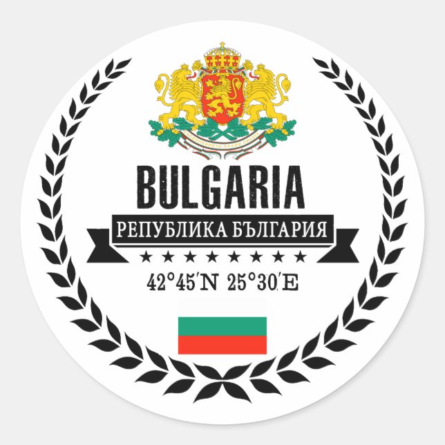 Bulgaria Classic Round Sticker (Front)