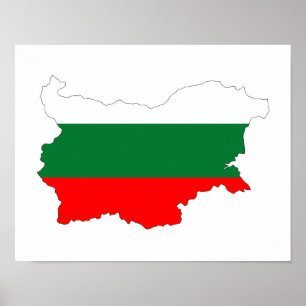 bulgaria country flag map shape silhouette symbol poster