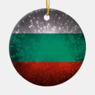 Bulgaria Flag Firework Ceramic Ornament