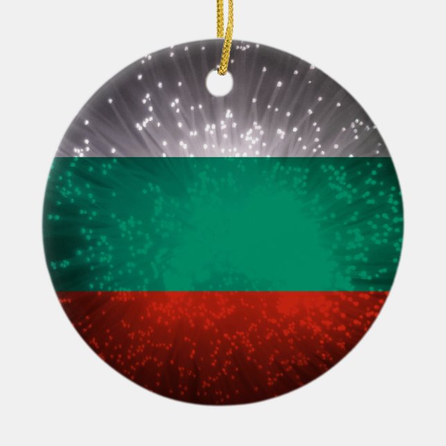 Bulgaria Flag Firework Ceramic Ornament (Front)