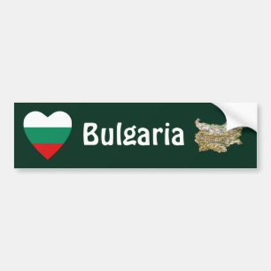 Bulgaria Flag Heart + Map Bumper Sticker