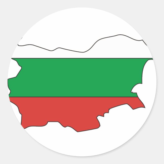 Bulgaria flag map classic round sticker (Front)