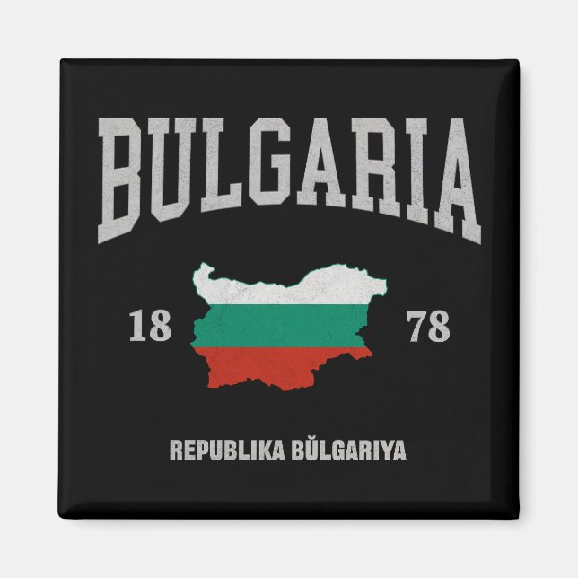 Bulgaria Flag Map Magnet (Front)