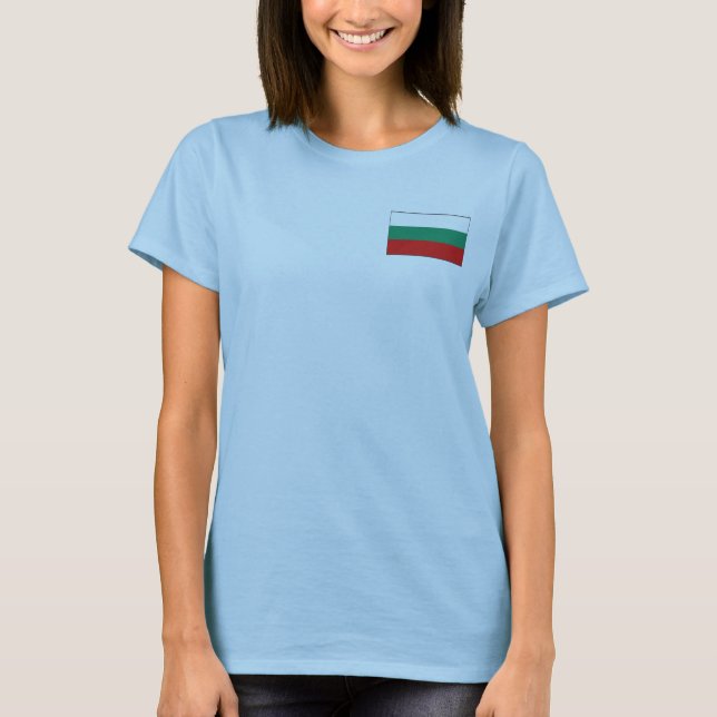 Bulgaria Flag + Map T-Shirt (Front)