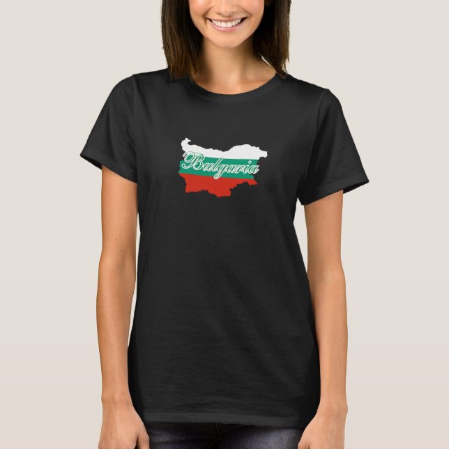 Bulgaria flag map T-Shirt (Front)