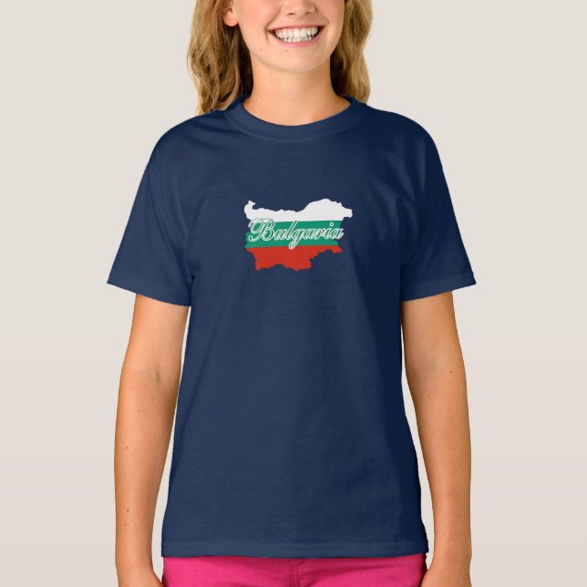 Bulgaria flag map T-Shirt (Front)