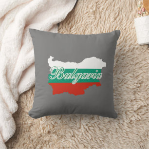 Bulgaria flag map throw pillow