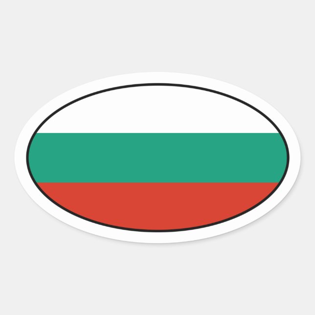 Bulgaria Flag Oval Sticker (Front)