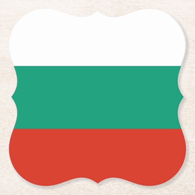 Bulgaria Flag Paper Coaster (Front)