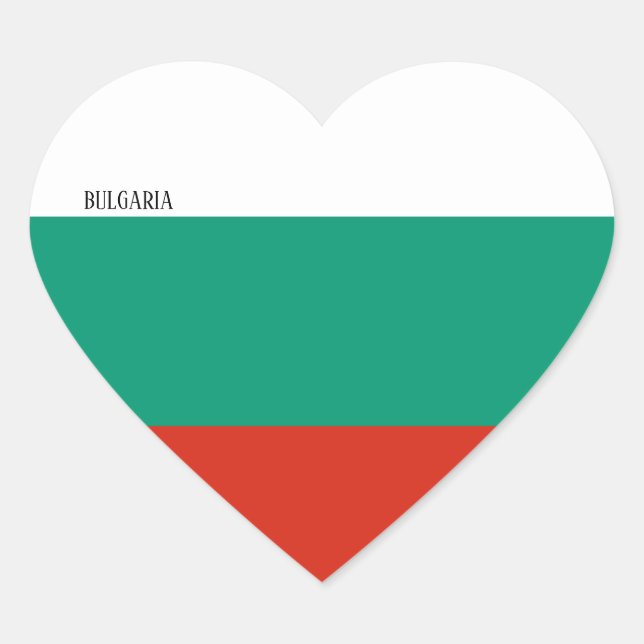 Bulgaria Flag Patriotic Heart Sticker (Front)