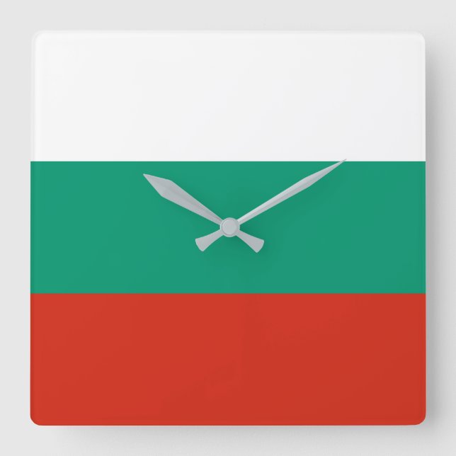 Bulgaria Flag Square Wall Clock (Front)