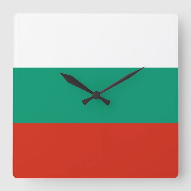 Bulgaria Flag Square Wall Clock (Front)