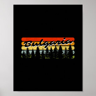 Bulgaria Forest Sunset Trees Cabin Vacation Souven Poster