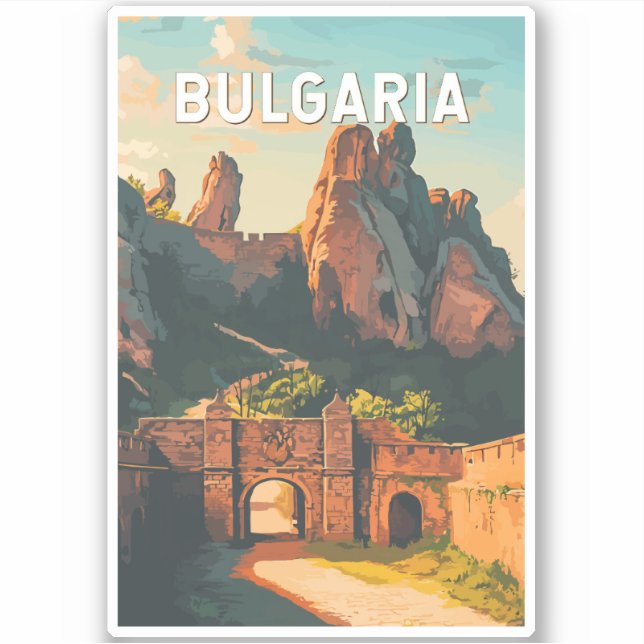 Bulgaria Illustration Travel Art Vintage (Front)