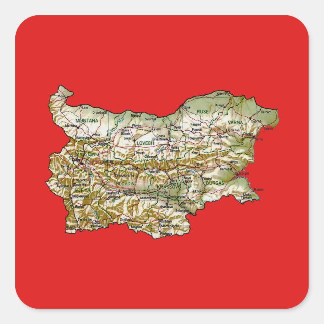 Bulgaria Map Sticker (Front)