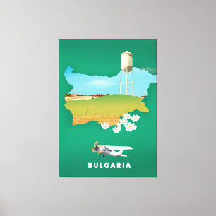 Bulgaria map travel print