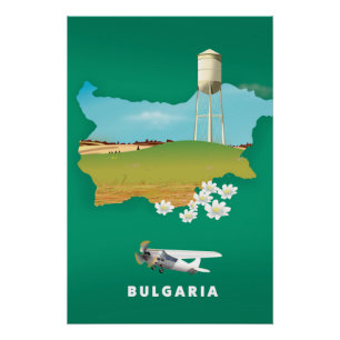 Bulgaria map travel print