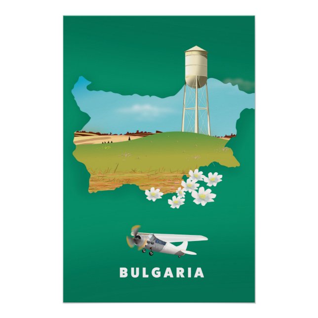 Bulgaria map travel print (Front)